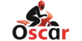 Zeichnung eines Motorrads mit Fahrer. Dort, wo die Reifen sein sollen, steht "Oscar"